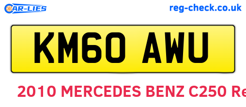 KM60AWU are the vehicle registration plates.