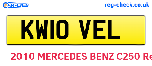 KW10VEL are the vehicle registration plates.