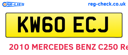 KW60ECJ are the vehicle registration plates.