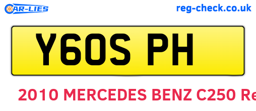 Y60SPH are the vehicle registration plates.