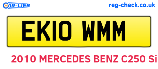 EK10WMM are the vehicle registration plates.