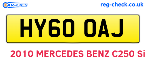 HY60OAJ are the vehicle registration plates.