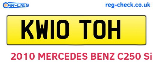 KW10TOH are the vehicle registration plates.