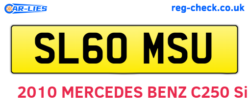 SL60MSU are the vehicle registration plates.