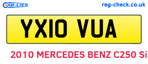 YX10VUA are the vehicle registration plates.