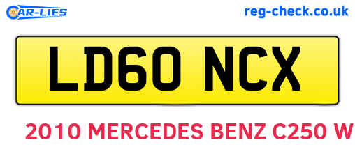 LD60NCX are the vehicle registration plates.