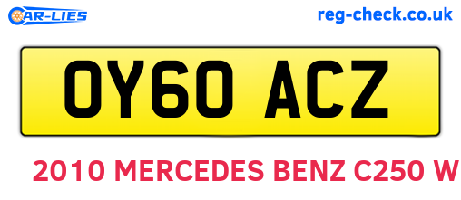 OY60ACZ are the vehicle registration plates.