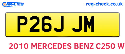 P26JJM are the vehicle registration plates.