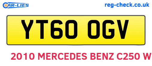 YT60OGV are the vehicle registration plates.