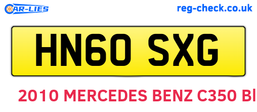 HN60SXG are the vehicle registration plates.