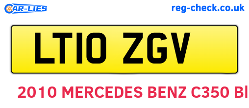 LT10ZGV are the vehicle registration plates.