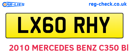 LX60RHY are the vehicle registration plates.