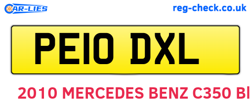 PE10DXL are the vehicle registration plates.