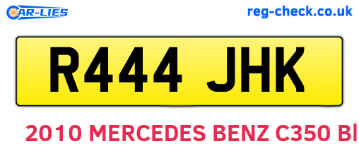 R444JHK are the vehicle registration plates.