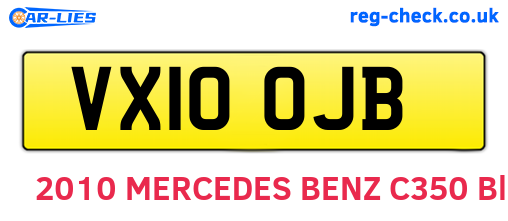 VX10OJB are the vehicle registration plates.