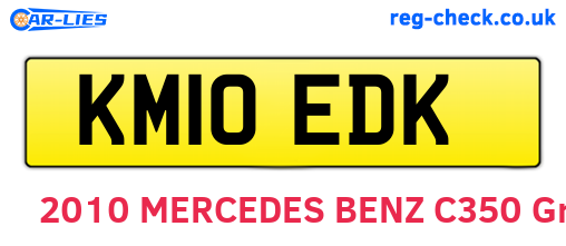 KM10EDK are the vehicle registration plates.