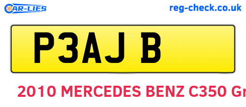 P3AJB are the vehicle registration plates.