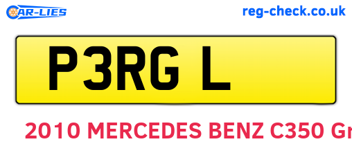 P3RGL are the vehicle registration plates.