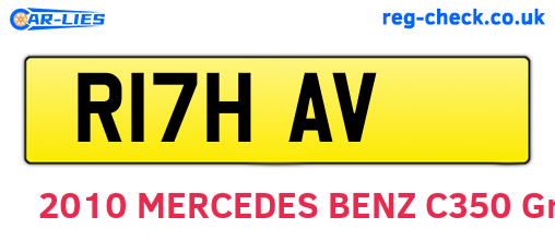 R17HAV are the vehicle registration plates.