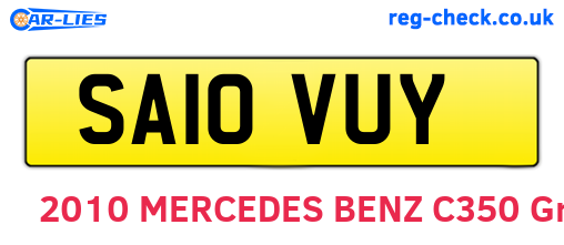 SA10VUY are the vehicle registration plates.