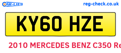 KY60HZE are the vehicle registration plates.