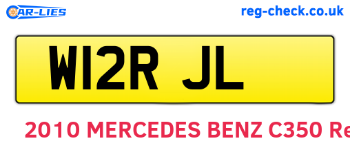 W12RJL are the vehicle registration plates.