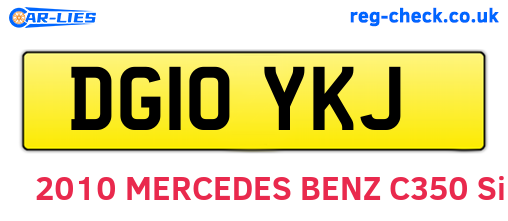 DG10YKJ are the vehicle registration plates.