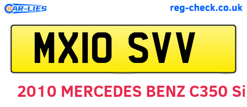 MX10SVV are the vehicle registration plates.