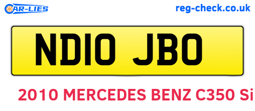 ND10JBO are the vehicle registration plates.