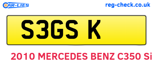 S3GSK are the vehicle registration plates.