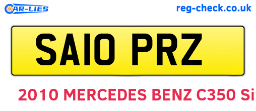 SA10PRZ are the vehicle registration plates.
