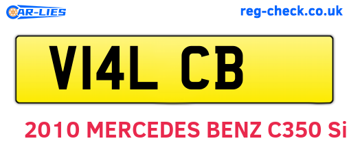 V14LCB are the vehicle registration plates.