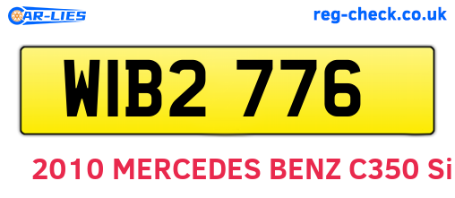 WIB2776 are the vehicle registration plates.