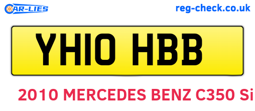 YH10HBB are the vehicle registration plates.