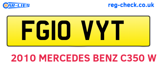 FG10VYT are the vehicle registration plates.