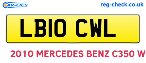 LB10CWL are the vehicle registration plates.