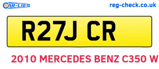 R27JCR are the vehicle registration plates.