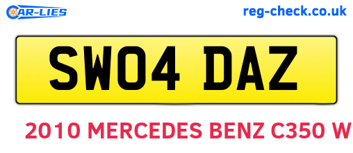 SW04DAZ are the vehicle registration plates.