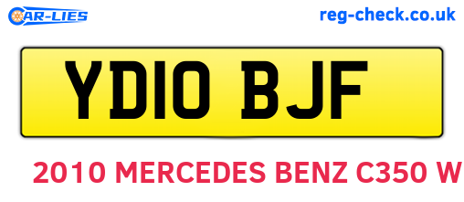 YD10BJF are the vehicle registration plates.
