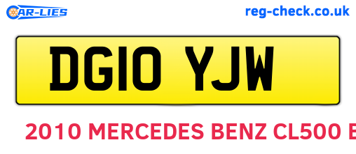 DG10YJW are the vehicle registration plates.