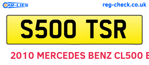 S500TSR are the vehicle registration plates.
