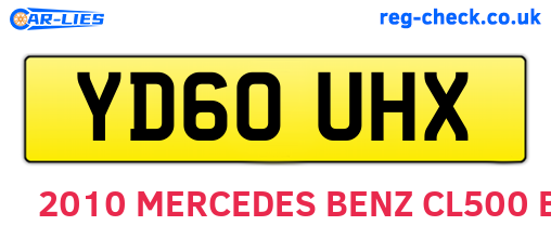 YD60UHX are the vehicle registration plates.