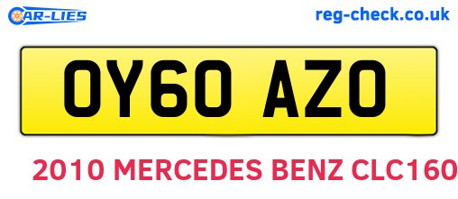 OY60AZO are the vehicle registration plates.