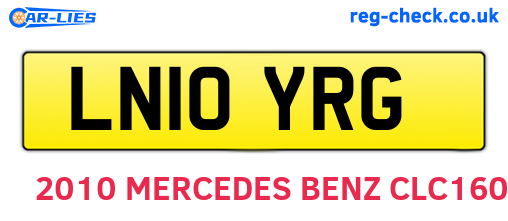 LN10YRG are the vehicle registration plates.