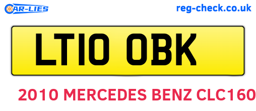 LT10OBK are the vehicle registration plates.