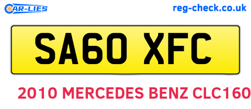 SA60XFC are the vehicle registration plates.