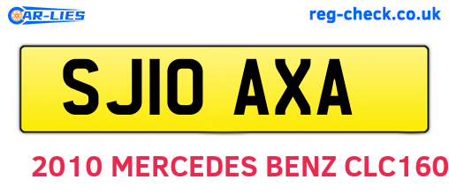 SJ10AXA are the vehicle registration plates.