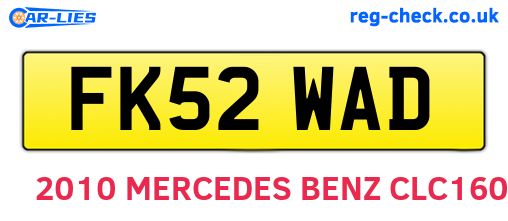 FK52WAD are the vehicle registration plates.