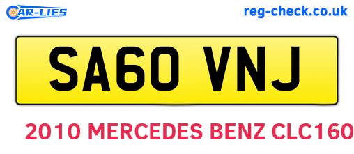 SA60VNJ are the vehicle registration plates.