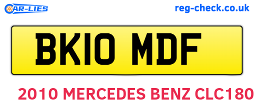BK10MDF are the vehicle registration plates.